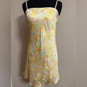 Morgan & Co. Yellow Floral Slip Mini Dress
